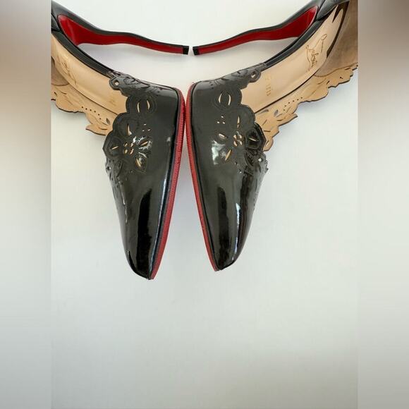 Christian Louboutin Black Heels with Red Soles - Picture 6 of 11